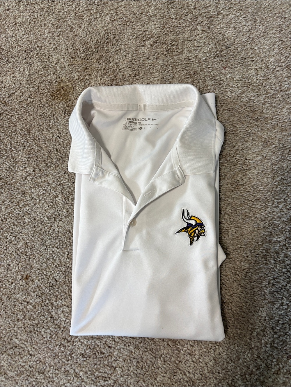 Minnesota Vikings - Nike Golf Dri-Fit Men's White Polo Shirt Team Logo S